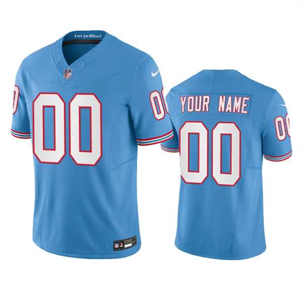 Men%27s Tennessee Titans Active Player Custom Light Blue 2023 F.U.S.E. Vapor Limited Throwback Stitched Football Jersey